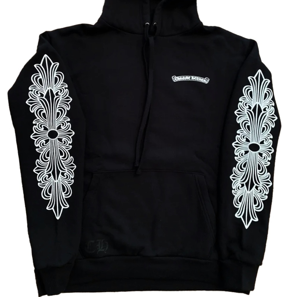 Chrome Hearts Pink Dagger Floral Scroll Hoodie